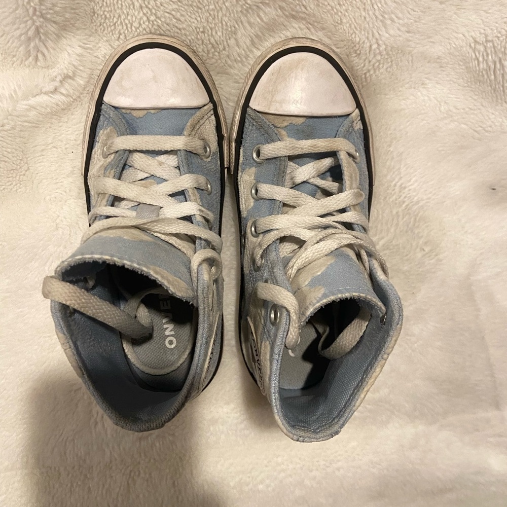 Converse Kids High-Top Sneakers - Light Blue and White